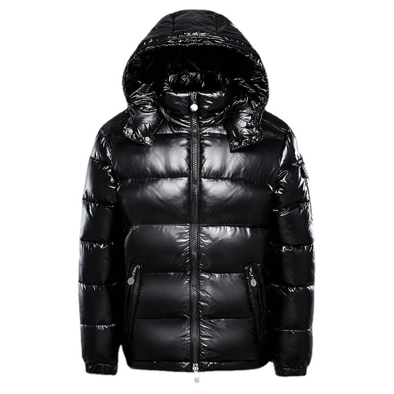 Noa | Glanzende pufferjack in de kleur Zwart voor heren in Outdoor stijl ideaal voor de winter