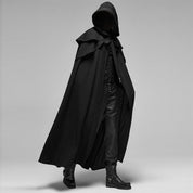 Noa | Gotische cape met capuchon in de kleur Zwart voor dames in stijl ideaal voor de herfst.