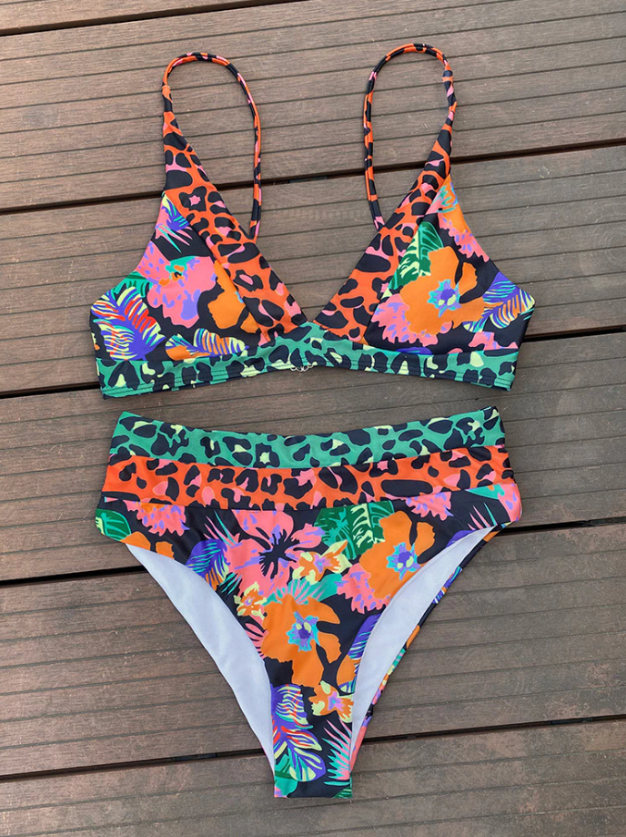 Noa | Kleurrijke & unieke boho bikini in de kleur High-Waist Bonita Bikini voor dames in Beach stijl ideaal voor de zomer.