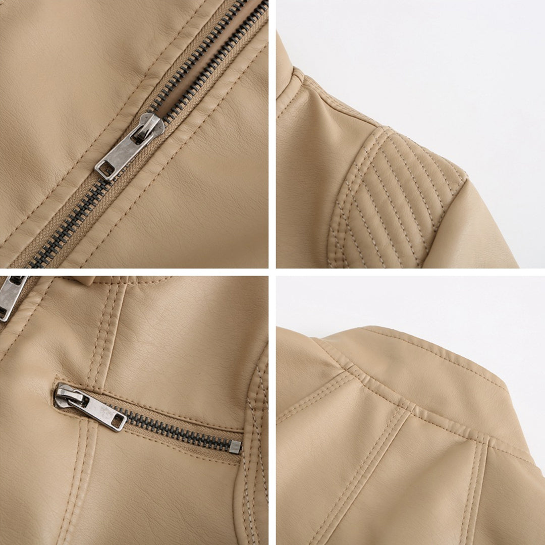 Noa | Stijlvolle leren jas in de kleur Zwart voor dames in stijl ideaal voor de herfst.