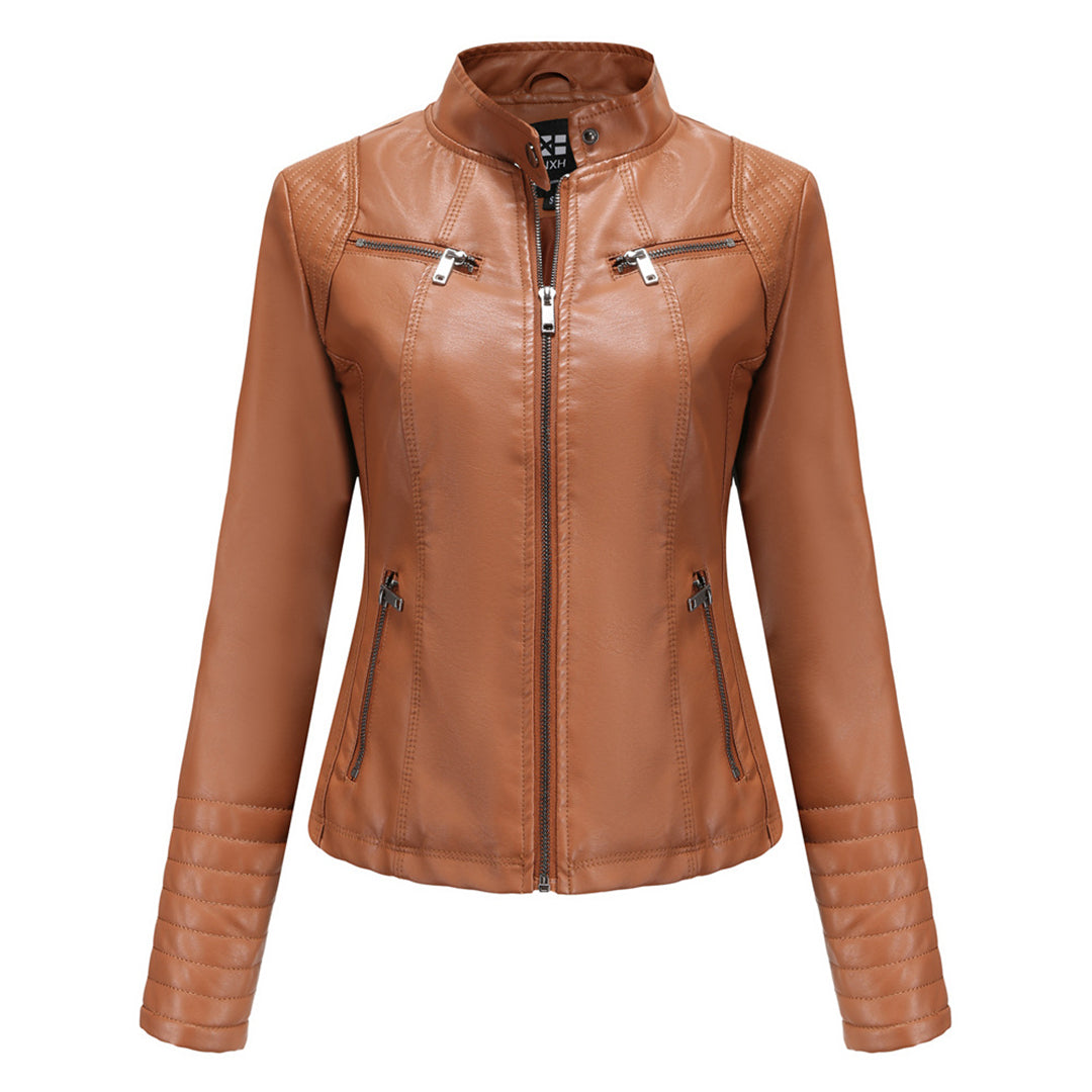 Noa | Stijlvolle leren jas in de kleur Kameel voor dames in stijl ideaal voor de herfst.