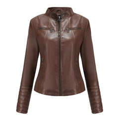 Noa | Stijlvolle leren jas in de kleur Koffie voor dames in stijl ideaal voor de herfst.