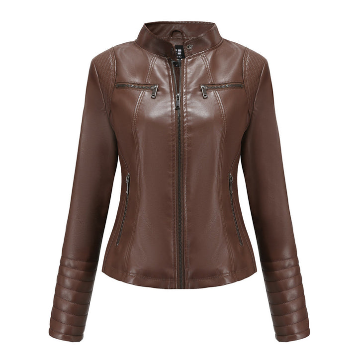 Noa | Stijlvolle leren jas in de kleur Koffie voor dames in stijl ideaal voor de herfst.