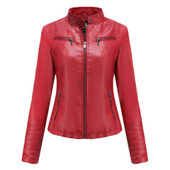 Noa | Stijlvolle leren jas in de kleur Rood voor dames in stijl ideaal voor de herfst.