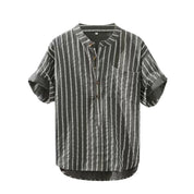 Noah | Gestreept zomeroverhemd voor casual look in de kleur Groen voor heren in Streetwear stijl ideaal voor de lente.