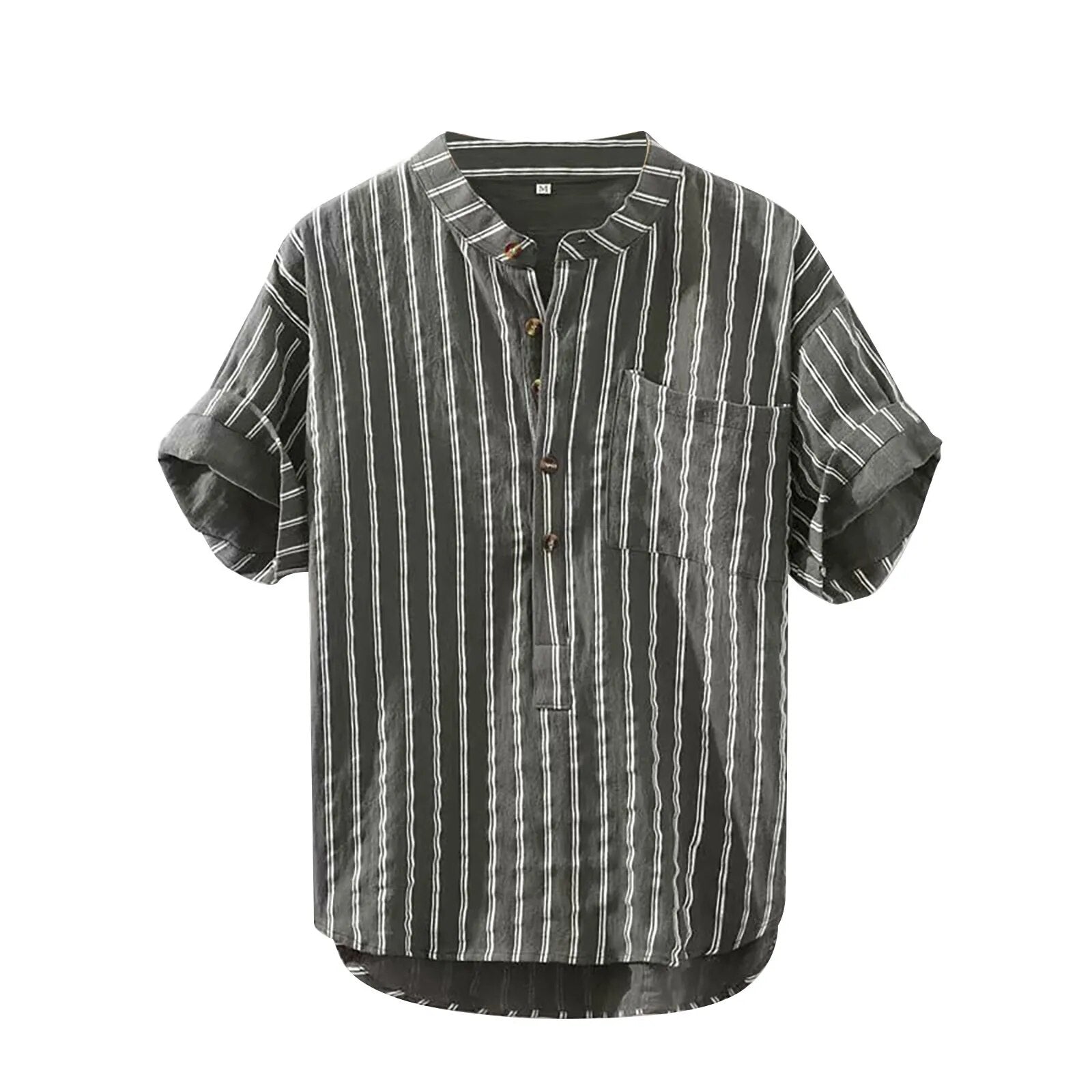 Noah | Gestreept zomeroverhemd voor casual look in de kleur Groen voor heren in Streetwear stijl ideaal voor de lente.