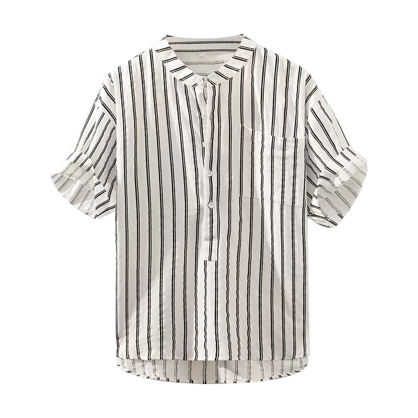 Noah | Gestreept zomeroverhemd voor casual look in de kleur Wit voor heren in Streetwear stijl ideaal voor de lente.