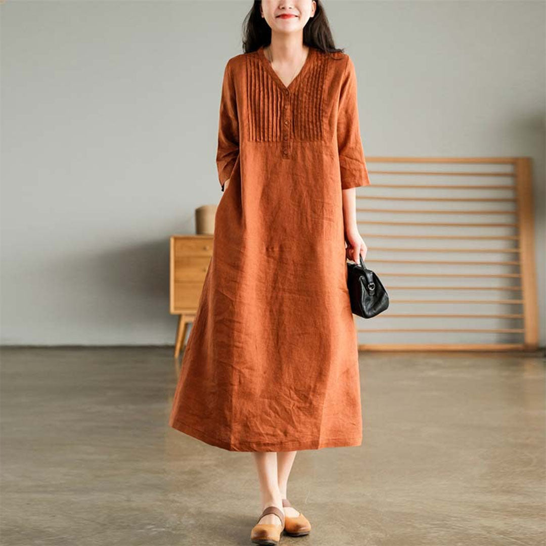 Noor | Stijlvolle Winterjurk in de kleur Oranje voor dames in stijl ideaal voor de winter