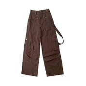 Nova | Vrouwen Baggy Broek in de kleur Bruin voor dames in Streetwear stijl geschikt voor alle seizoenen.