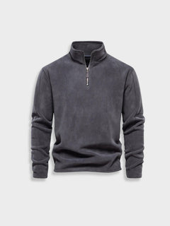 Old Money Zipper in de kleur Donkergrijs voor dames in stijl ideaal voor de herfst.