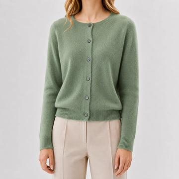 Cardigan met knopen en ribgebreide details