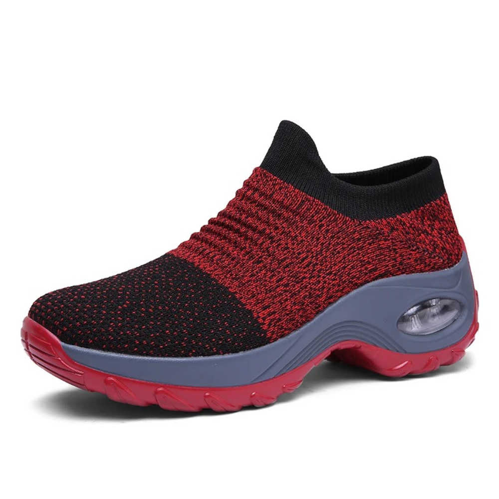 Ondersteunende schoenen met voetboogsteun in de kleur Rood voor dames in stijl geschikt voor alle seizoenen.