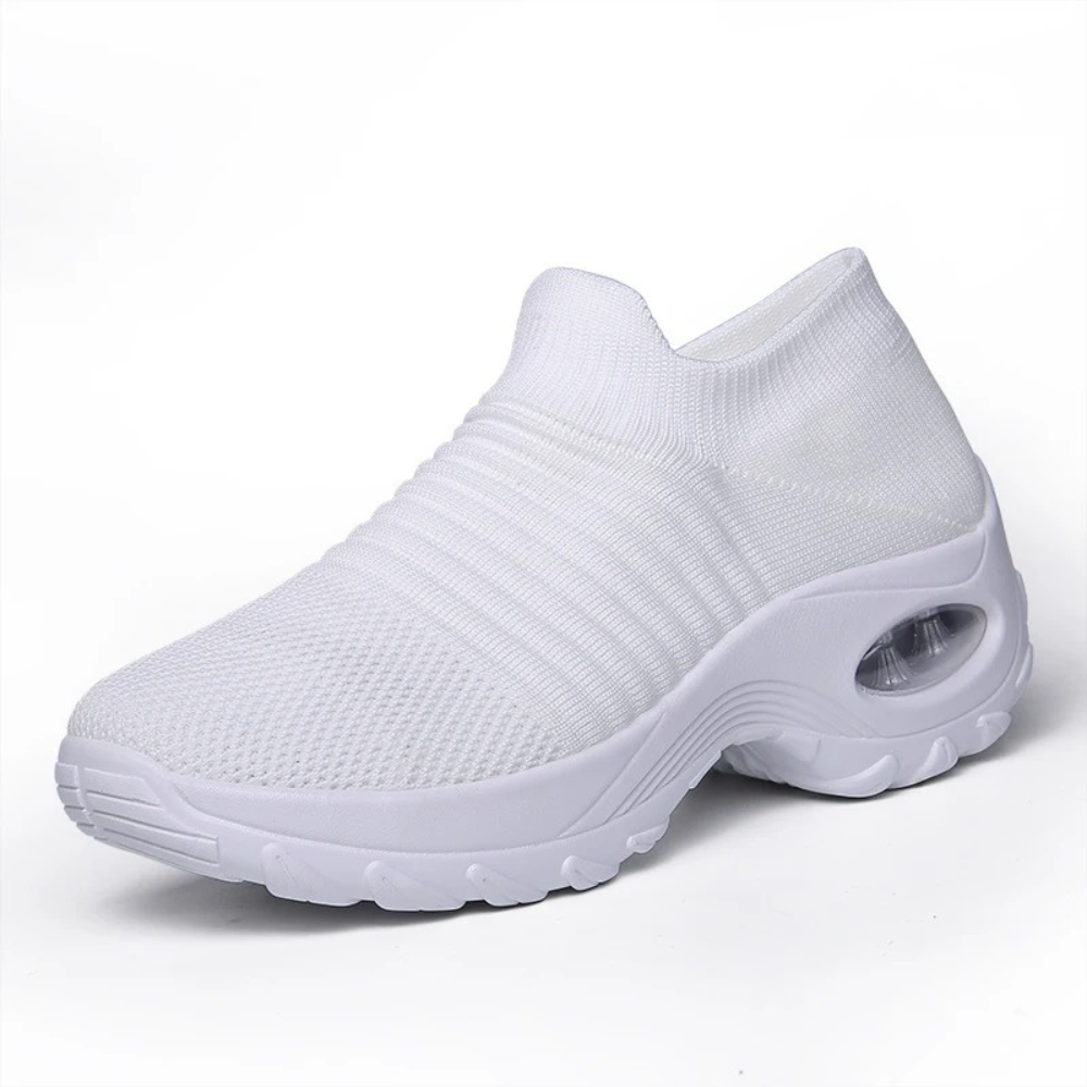 Ondersteunende schoenen met voetboogsteun in de kleur Wit voor dames in stijl geschikt voor alle seizoenen.