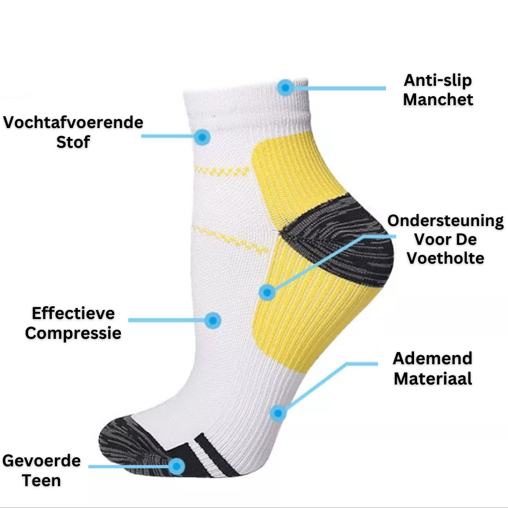 Orthopedische comfortabele compressiesokken in de kleur Zwart/Blauw voor dames in stijl geschikt voor alle seizoenen.