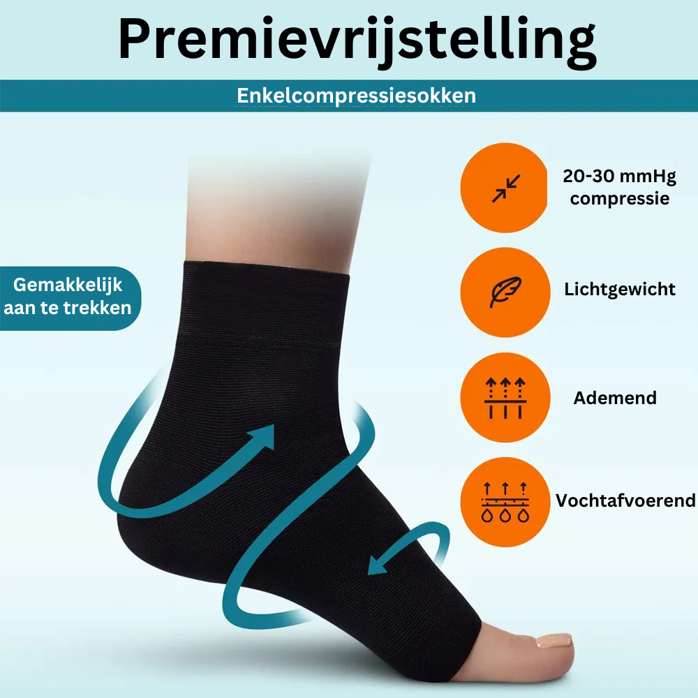 Orthopedische compressie enkelsokken in de kleur Zwart/Wit voor in stijl geschikt voor alle seizoenen.