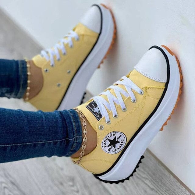 Orthopedische Dames Sneakers in de kleur Geel voor dames in stijl ideaal voor de winter