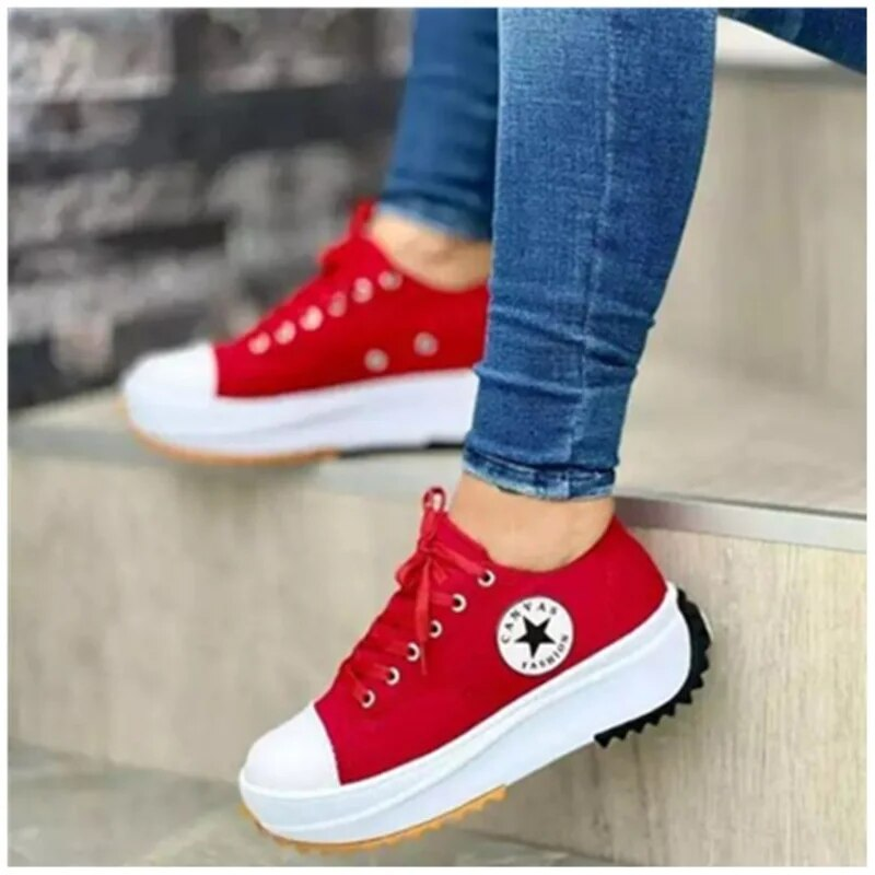 Orthopedische Dames Sneakers in de kleur Rood voor dames in stijl ideaal voor de winter