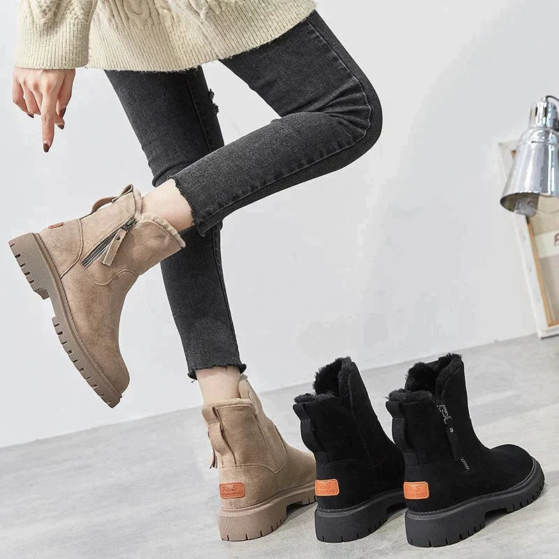 Orthopedische dames stabiele snowboots in de kleur Beige voor dames in stijl ideaal voor de herfst.