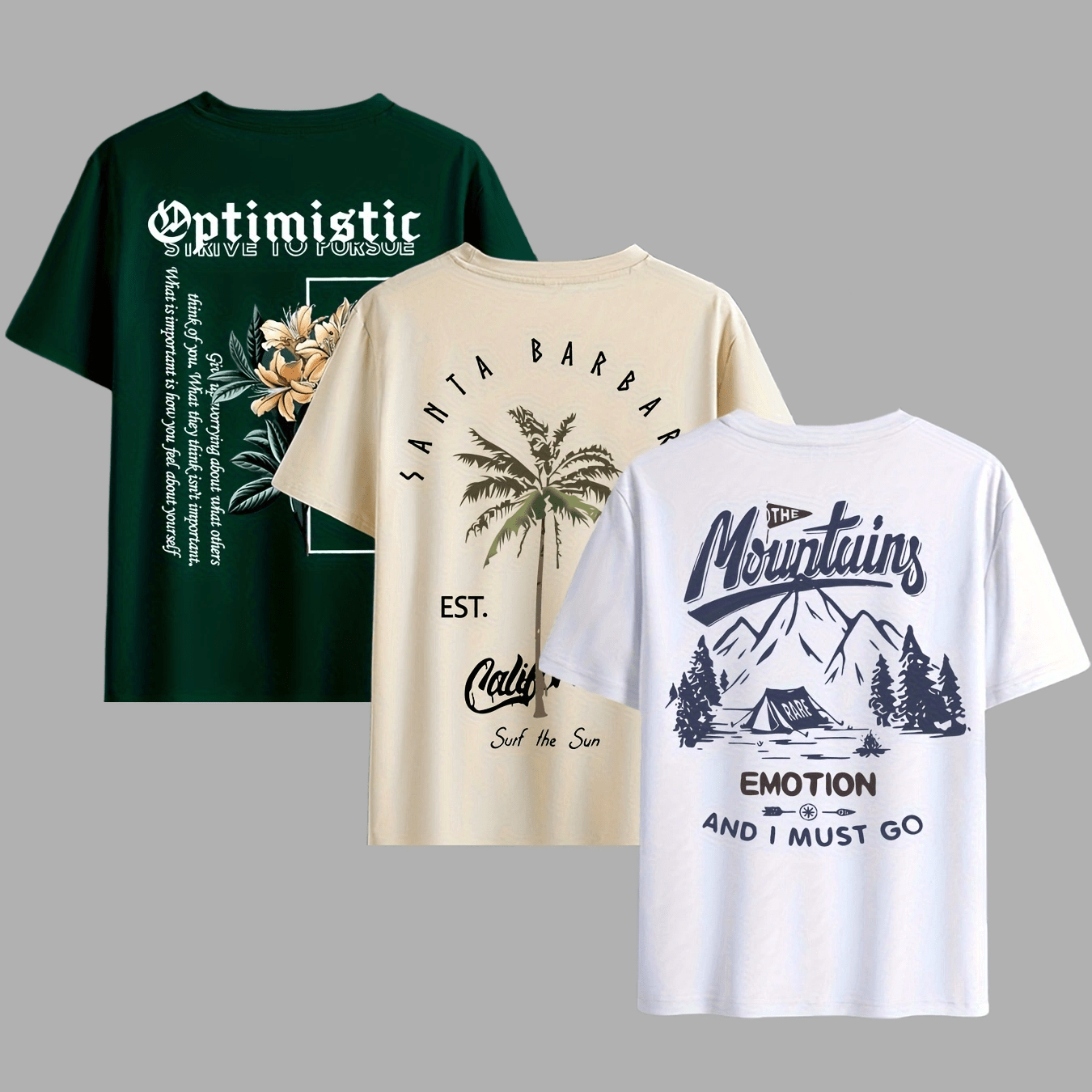 Palmer | 3-delige zomerse casual T-shirt set heren in de kleur Gemengde kleur 3 voor heren in stijl ideaal voor de zomer.