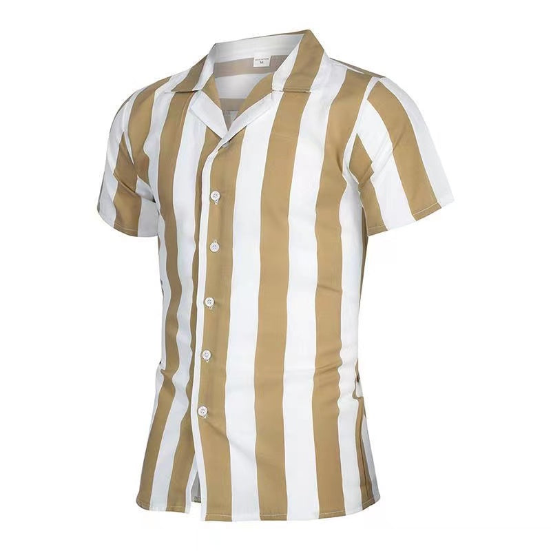 Party overhemd in de kleur Goud voor heren in stijl ideaal voor de zomer.