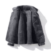 Patrick | Heren sherpa rand bomberjack in de kleur Grijs voor heren in Lounge stijl ideaal voor de winter
