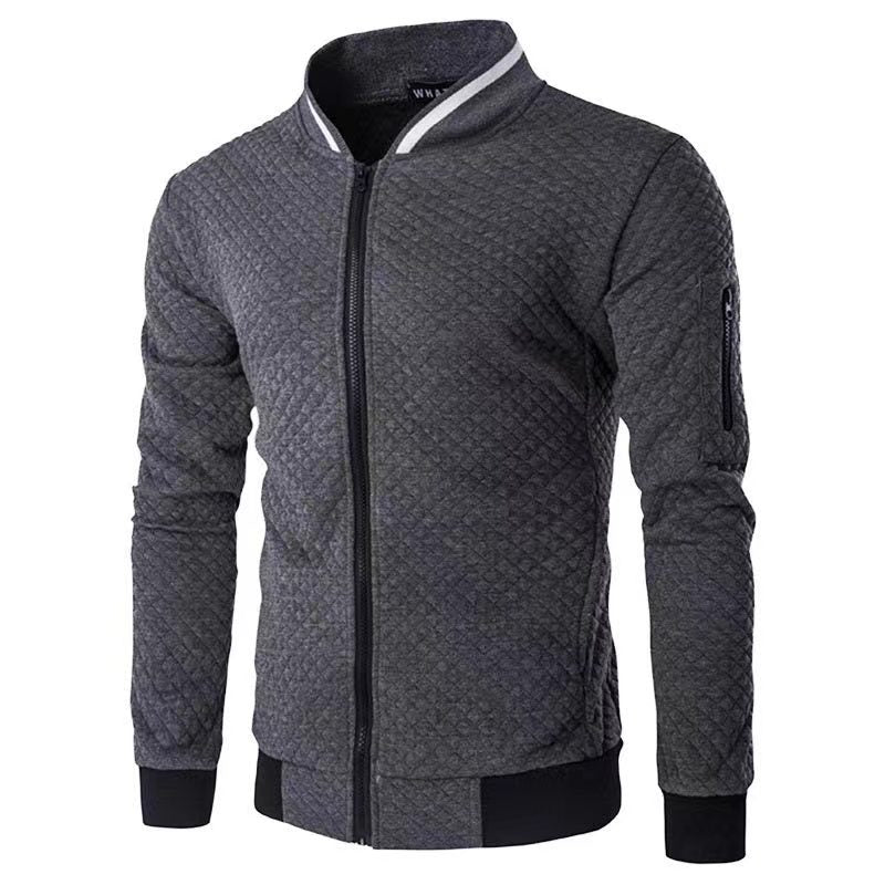 Philip | Warmte Jack met kraag en rits in de kleur Donkergrijs voor heren in stijl geschikt voor alle seizoenen.