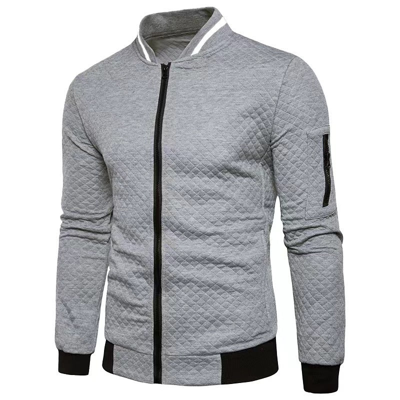 Philip | Warmte Jack met kraag en rits in de kleur Lichtgrijs voor heren in stijl geschikt voor alle seizoenen.