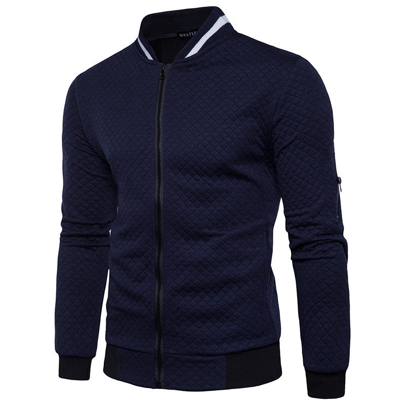 Philip | Warmte Jack met kraag en rits in de kleur Marineblauw voor heren in stijl geschikt voor alle seizoenen.