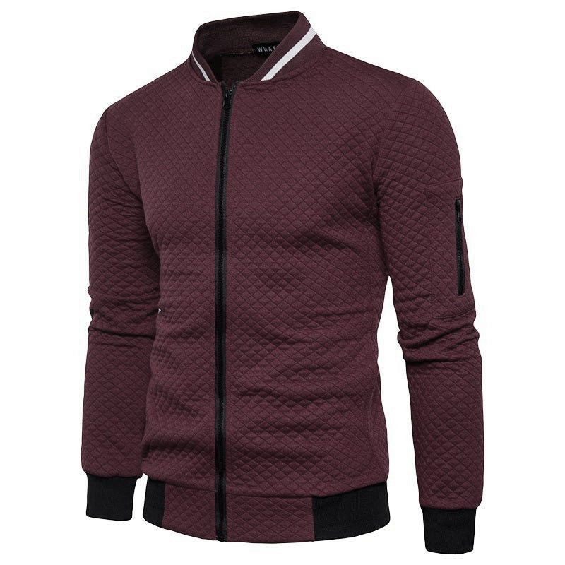 Philip | Warmte Jack met kraag en rits in de kleur Wijnrood voor heren in stijl geschikt voor alle seizoenen.