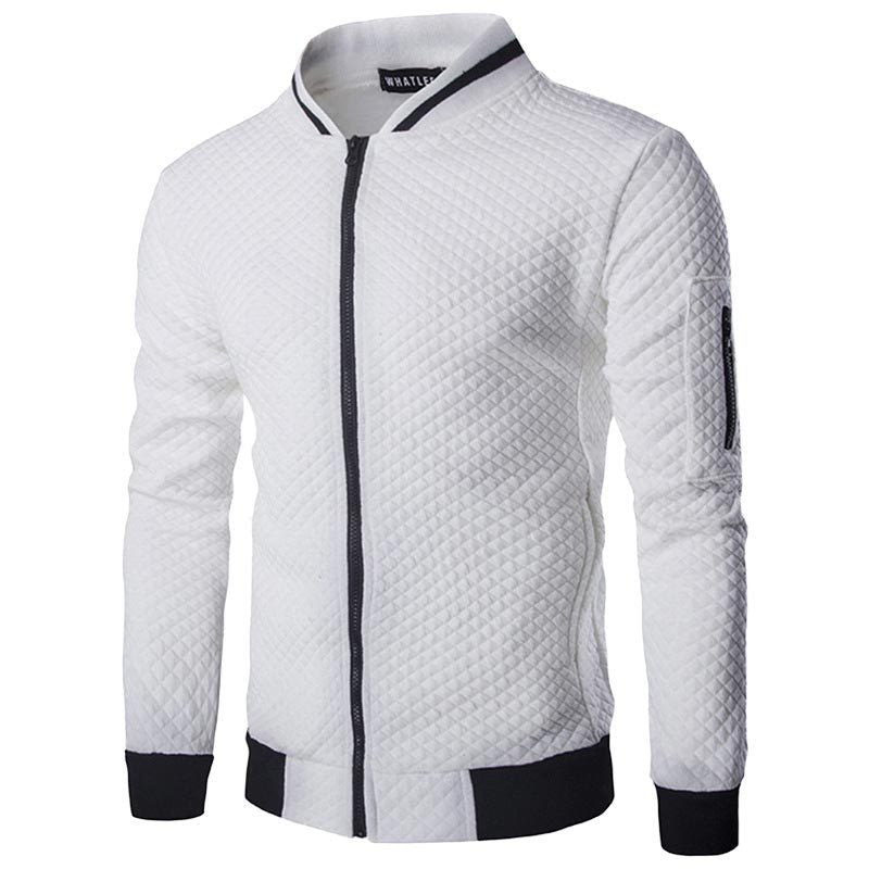Philip | Warmte Jack met kraag en rits in de kleur Wit voor heren in stijl geschikt voor alle seizoenen.