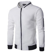 Philip | Warmte Jack met kraag en rits in de kleur Wit voor heren in stijl geschikt voor alle seizoenen.