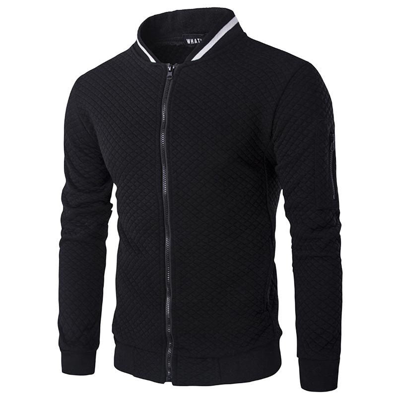Philip | Warmte Jack met kraag en rits in de kleur Zwart voor heren in stijl geschikt voor alle seizoenen.