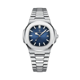 Philippe | Waterdichte klassieke horloge voor mannen in de kleur Blauw voor heren in Outdoor stijl geschikt voor alle seizoenen.