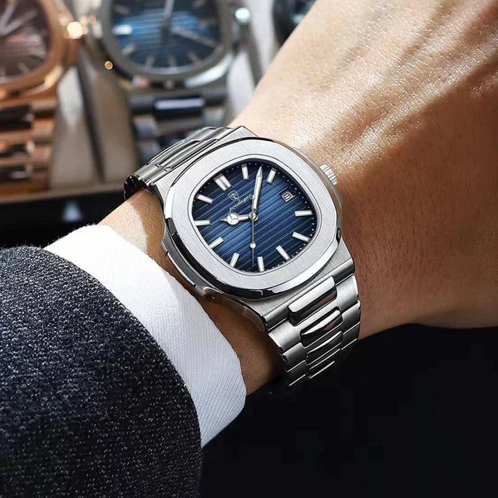 Philippe | Waterdichte klassieke horloge voor mannen in de kleur Groen voor heren in Outdoor stijl geschikt voor alle seizoenen.