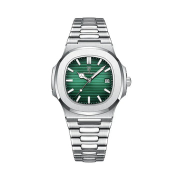 Philippe | Waterdichte klassieke horloge voor mannen in de kleur Groen voor heren in Outdoor stijl geschikt voor alle seizoenen.