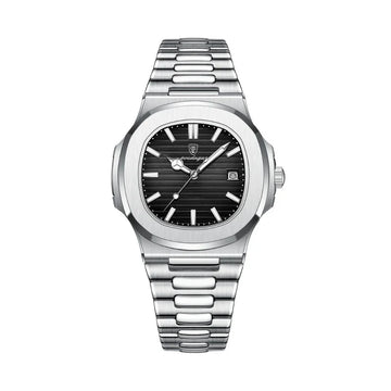 Philippe | Waterdichte klassieke horloge voor mannen in de kleur Zwart voor heren in Outdoor stijl geschikt voor alle seizoenen.