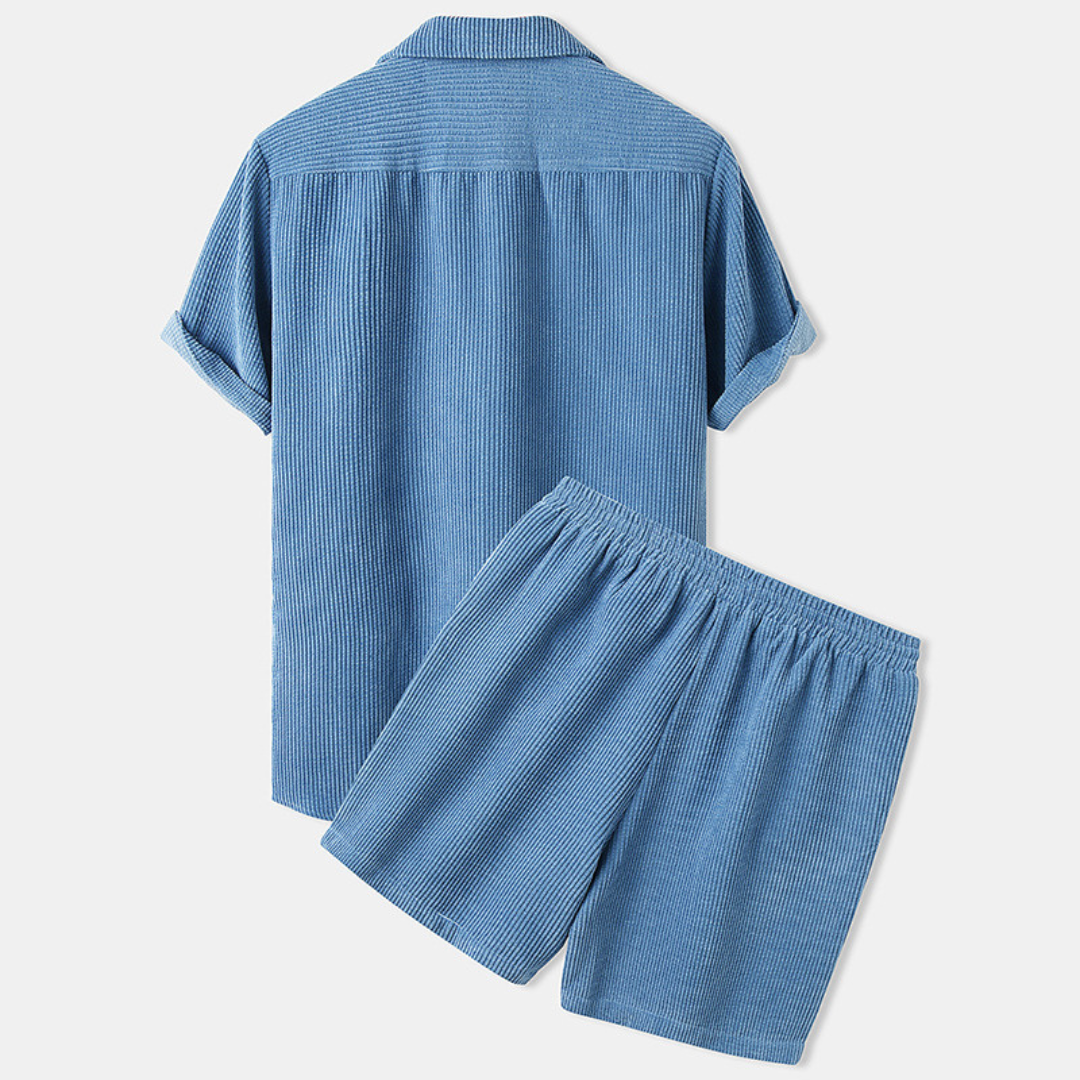 Polo | Luxe katoenen zomerset voor heren in de kleur Blauw voor heren in Smart-casual stijl ideaal voor de zomer.