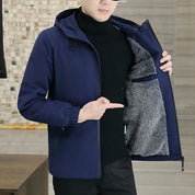 Quinten | Trendy hoodie jack voor heren in de kleur Blauw voor heren in Lounge stijl ideaal voor de herfst.