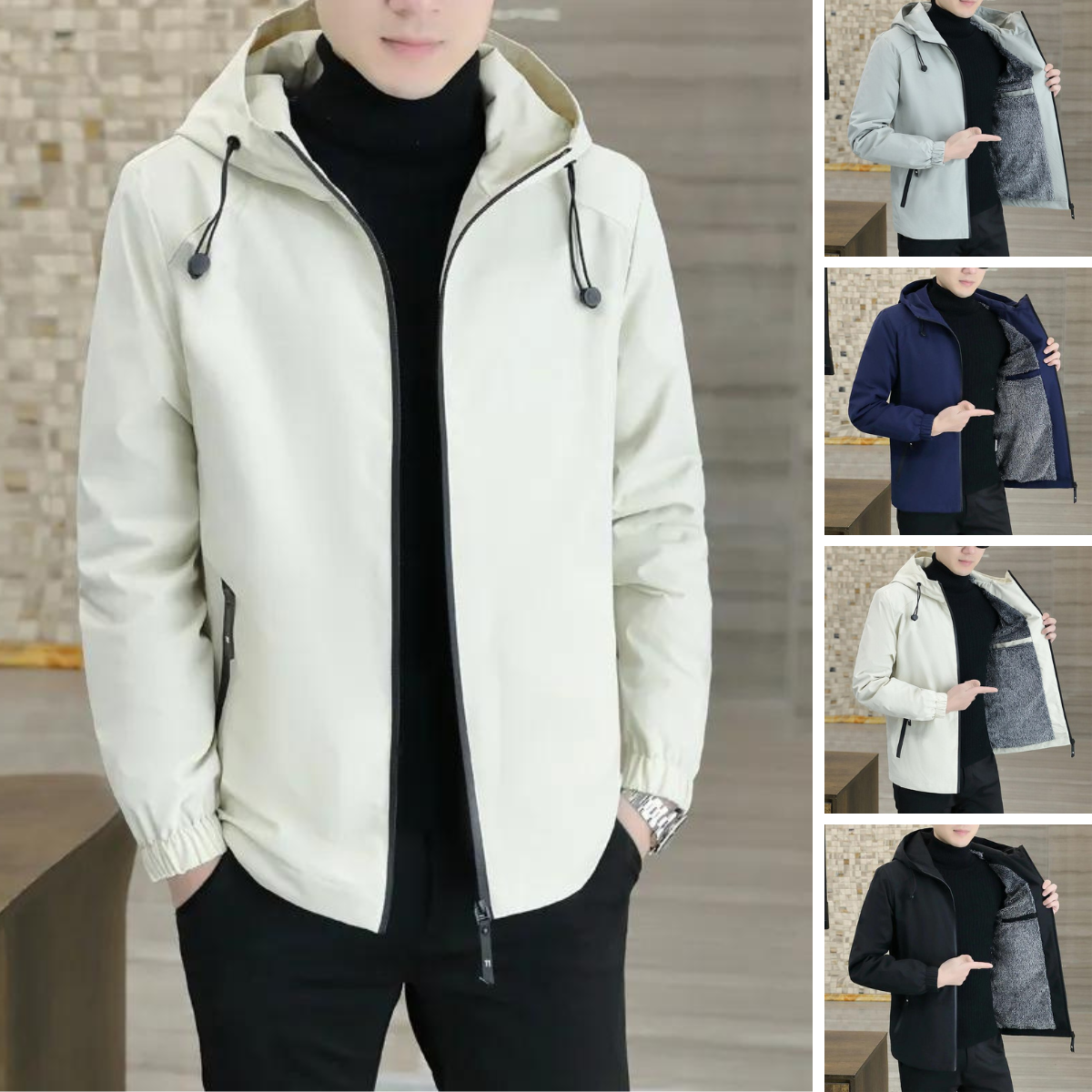 Quinten | Trendy hoodie jack voor heren in de kleur Zwart voor heren in Lounge stijl ideaal voor de herfst.