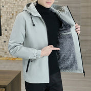 Quinten | Trendy hoodie jack voor heren in de kleur Grijs voor heren in Lounge stijl ideaal voor de herfst.