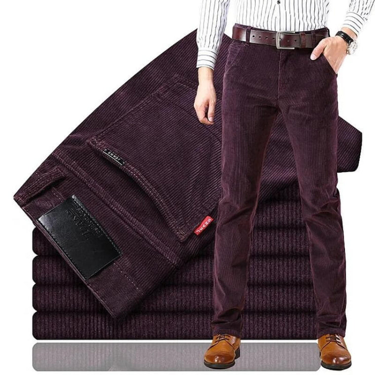 Reinhard | Klassieke Corduroy Heren Spijkerbroek in de kleur Paars voor heren in Heritage stijl geschikt voor alle seizoenen.