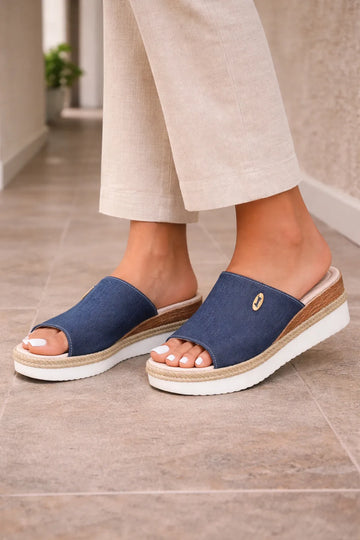 Platform sandalen met open teen