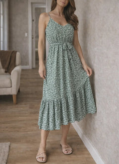Midi jurk met bloemenprint