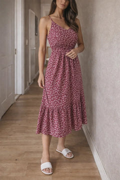 Midi jurk met bloemenprint