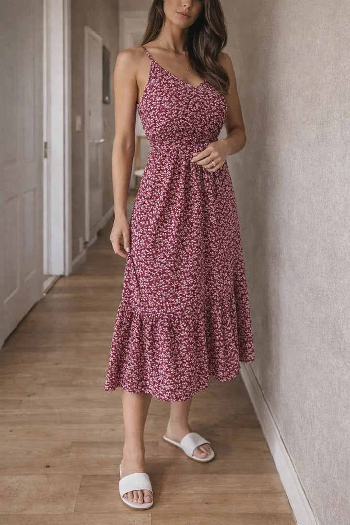 Midi jurk met bloemenprint