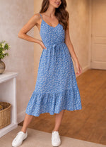Midi jurk met bloemenprint