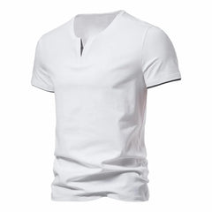 Rieks | Katoenen Slim Fit T-shirt in de kleur Wit voor heren in Formal stijl geschikt voor alle seizoenen.
