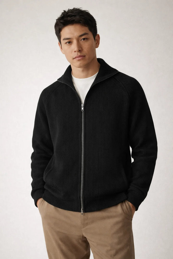 Cardigan met ribbed texture
