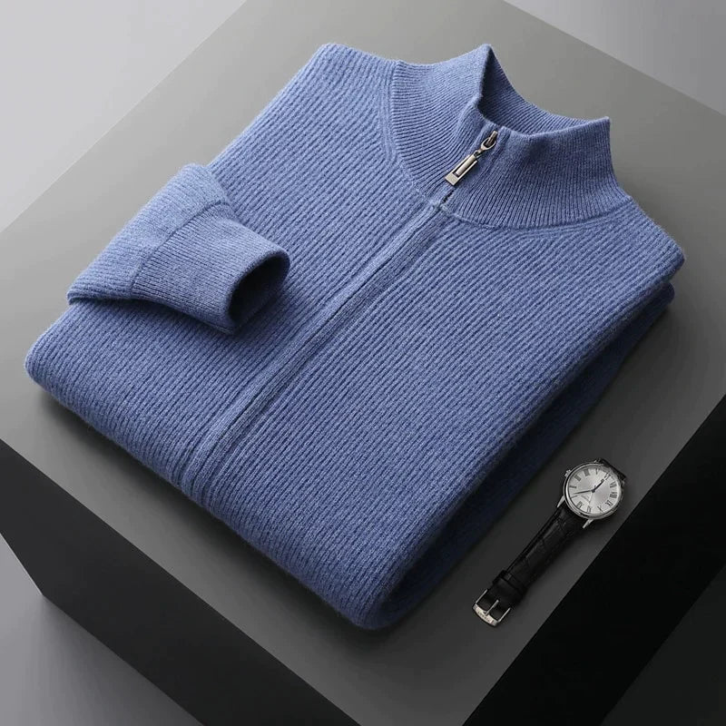 Rob | 100% cashmere vest in de kleur Blauw voor heren in Heritage stijl geschikt voor alle seizoenen.
