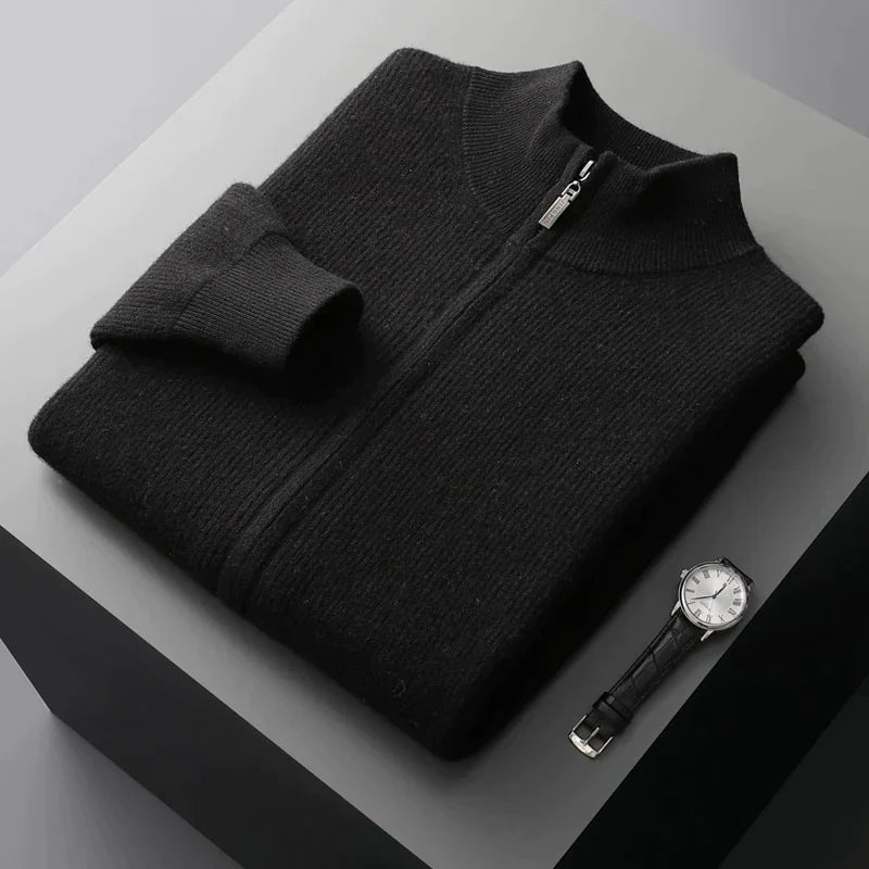 Rob | 100% cashmere vest in de kleur Zwart voor heren in Heritage stijl geschikt voor alle seizoenen.